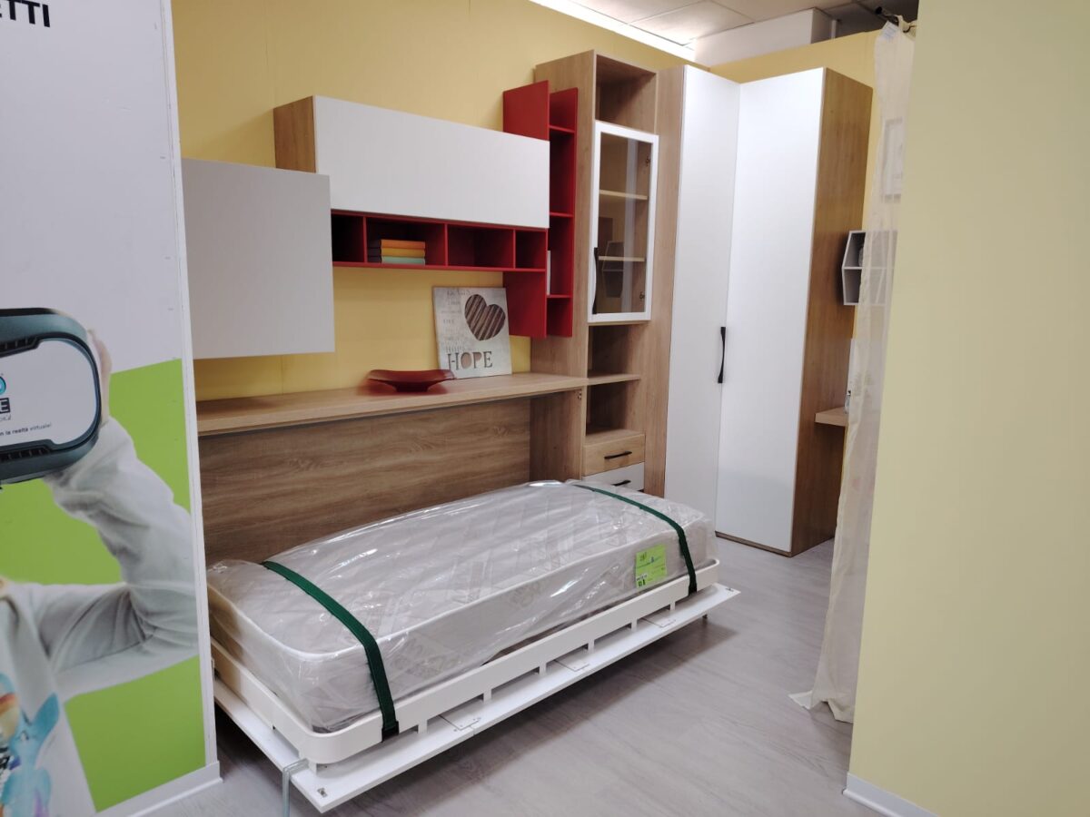 Cameretta salvaspazio con letto a scomparsa SAVING in Pronta Consegna